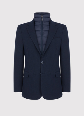 Granatowa marynarka męska z odpinaną podpinką