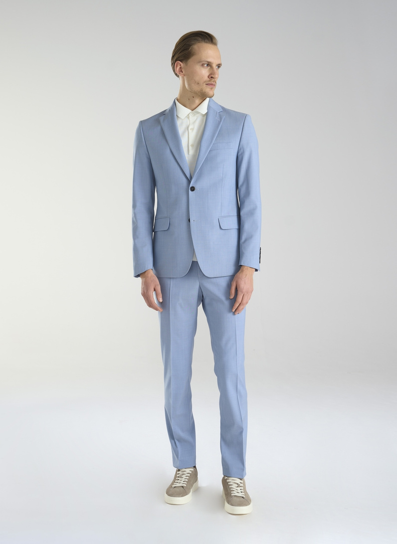 Błękitna męska marynarka garniturowa