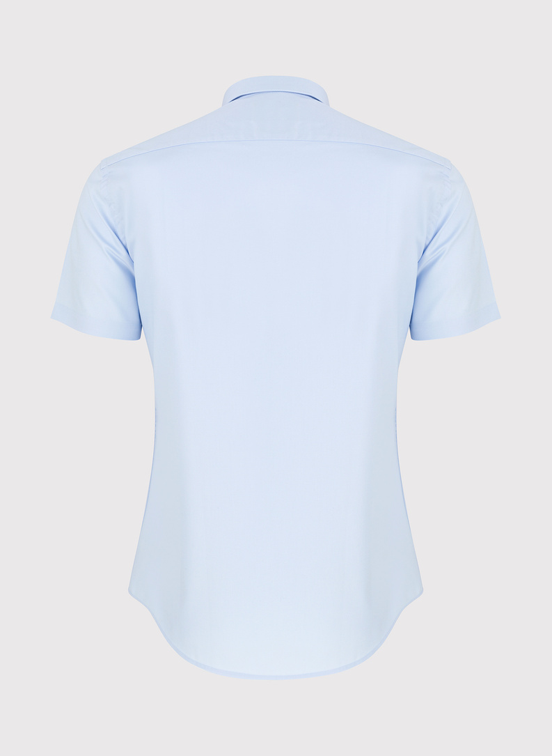 Niebieska koszula męska z krótkim rękawem