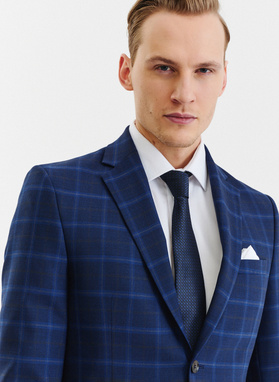 Kraciasta marynarka garniturowa z wełną