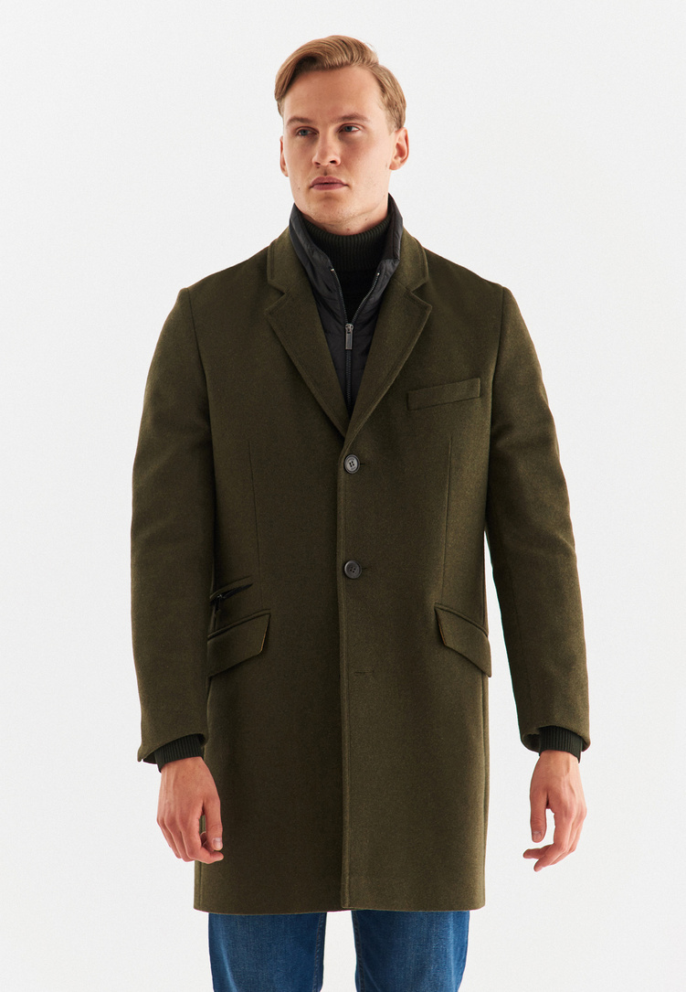 Płaszcz męski zielony P22WF-7X-009-Z-0