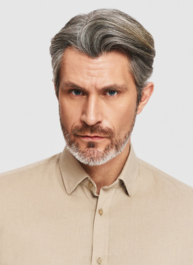 Beżowa koszula z lnem