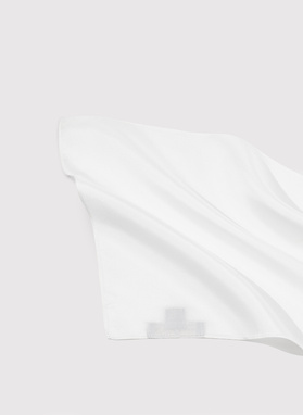 Jedwabna biała poszetka męska