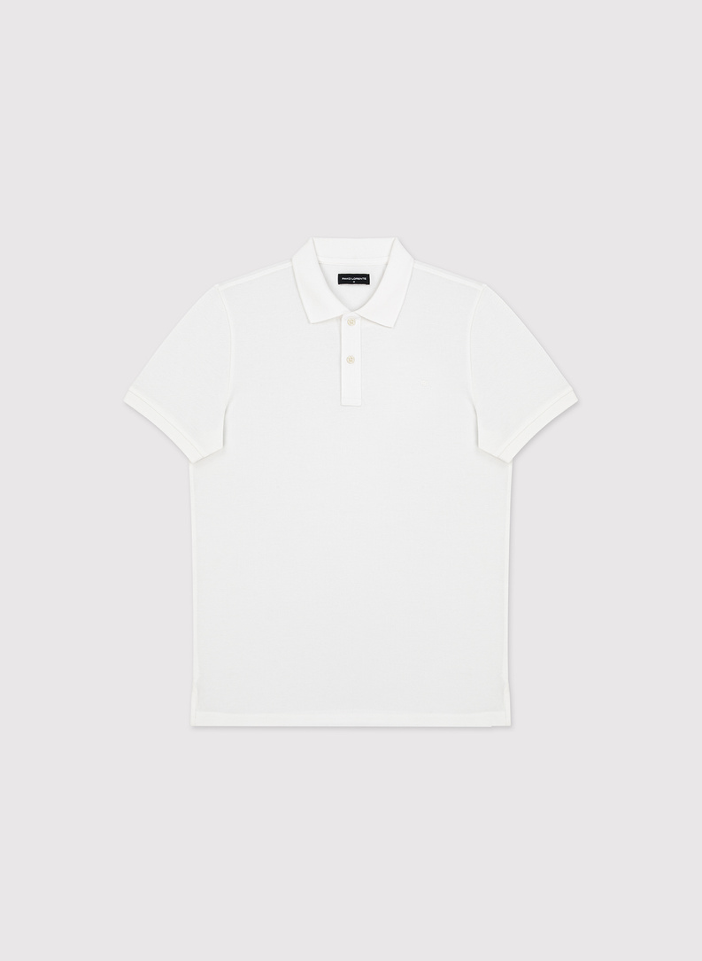 Białe bawełniane polo męskie