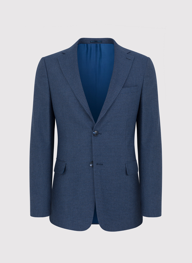 Granatowa marynarka garniturowa w pepitkę