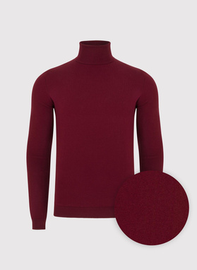 Bordowy gładki golf męski