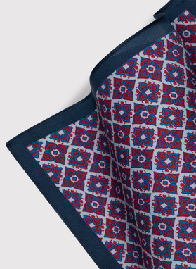 Jedwabna poszetka męska w geometryczny wzór