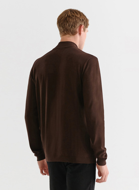 Brązowy gładki półgolf męski