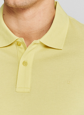 Żółte bawełniane polo męskie