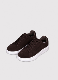 Zamszowe sneakersy męskie w kolorze  brązowym
