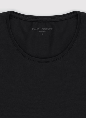 Czarny gładki T-shirt Basic