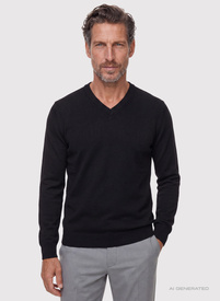 Czarny sweter v-neck