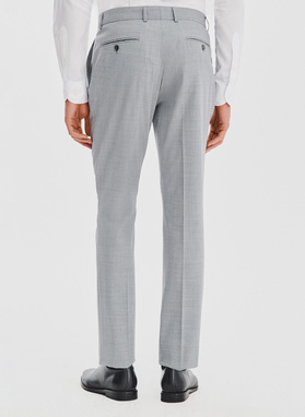 Gładkie szare spodnie garniturowe