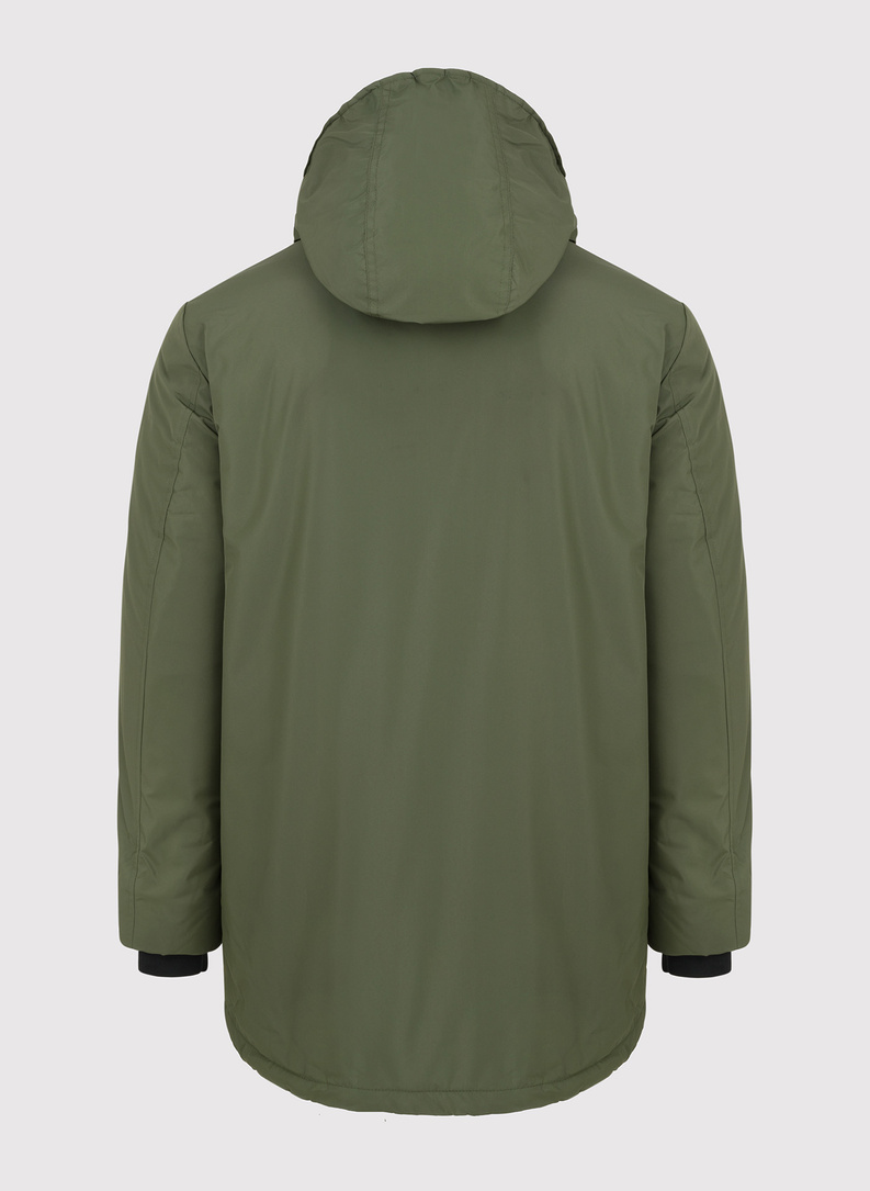 Zimowa kurtka z kapturem w kolorze zielonym