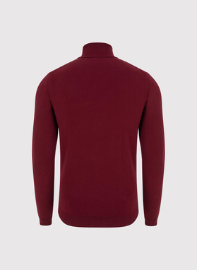 Bordowy gładki golf męski