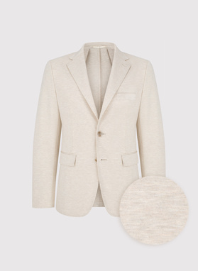 Beżowa dzianinowa marynarka męska