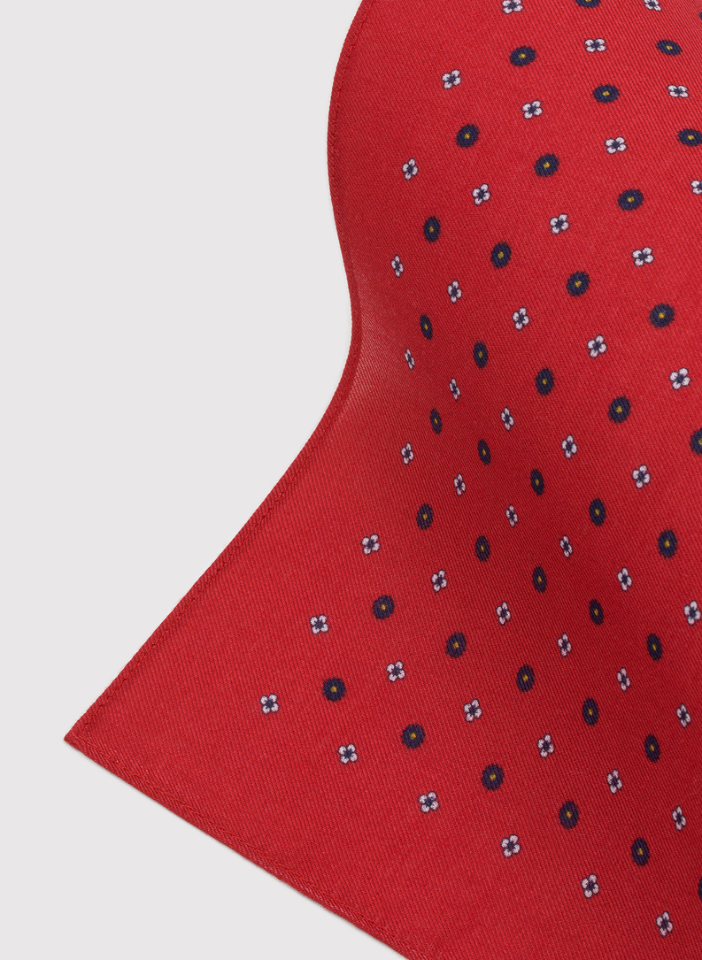 Czerwona poszetka męska w mikrowzór