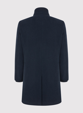 Wełniany płaszcz męski w kolorze granatowym