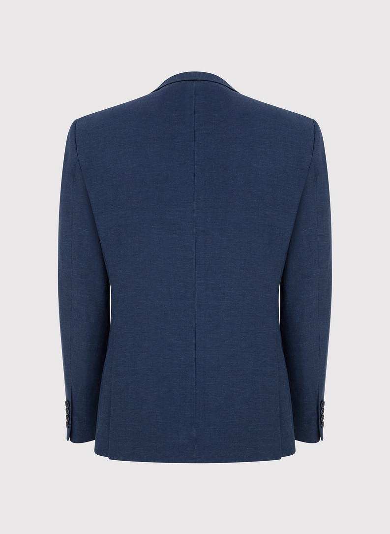 Lniana marynarka męska w kolorze granatowym