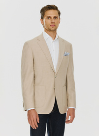 Beżowa marynarka męska bez podszewki