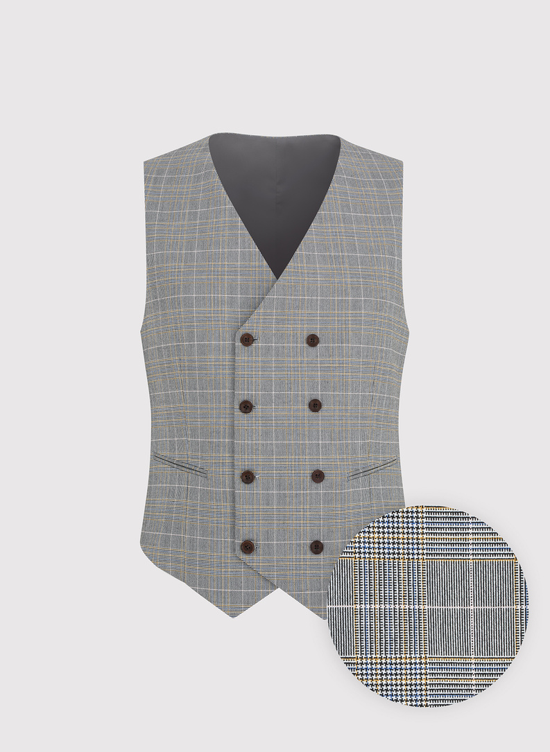 Dwurzędowa kamizelka w kratę