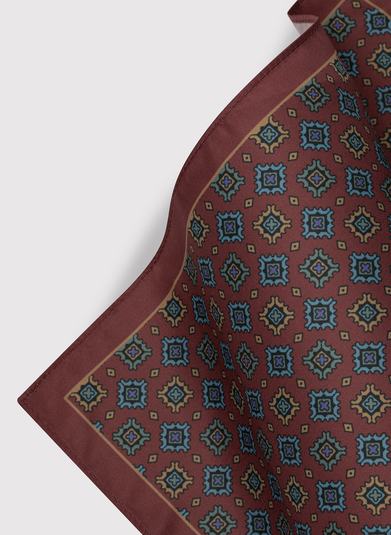 Wzorzysta ruda poszetka męska