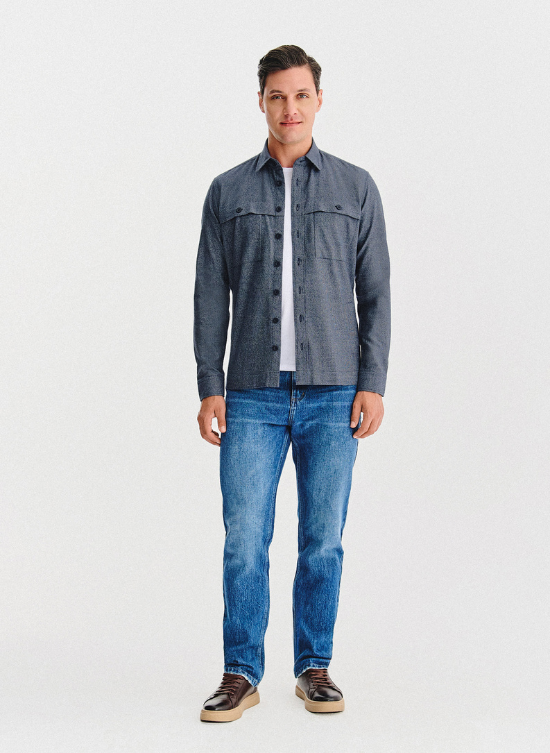 Granatowa koszula overshirt
