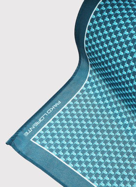 Turkusowa poszetka męska w ośmiornice