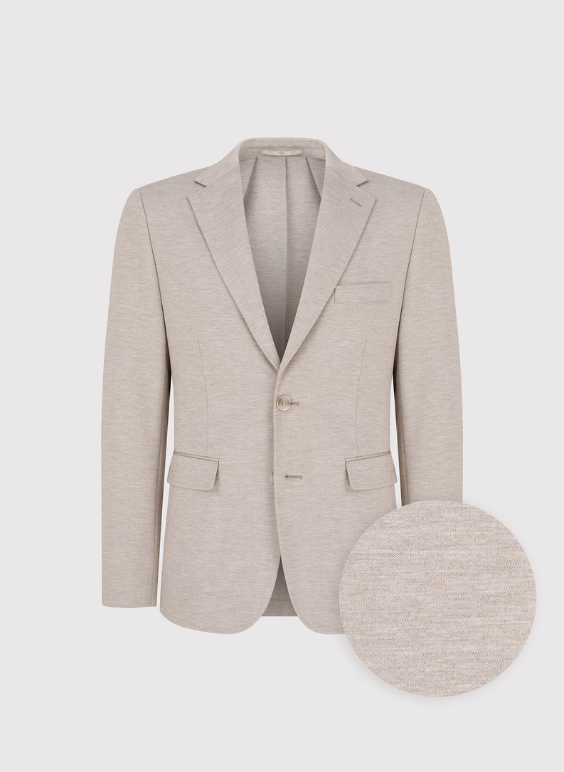 Jasnobrązowa dzianinowa marynarka męska