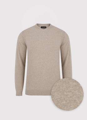 Beżowy sweter v-neck