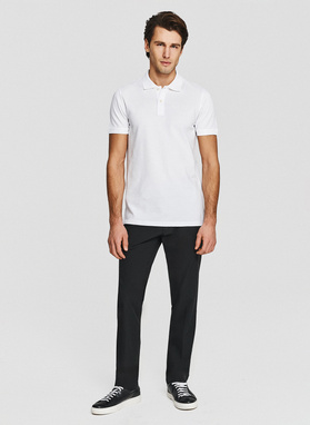 Białe bawełniane polo męskie