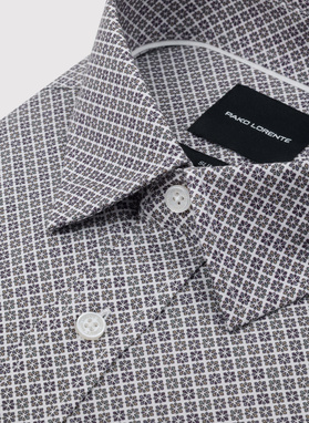 Koszula męska w mikrowzór z bawełną