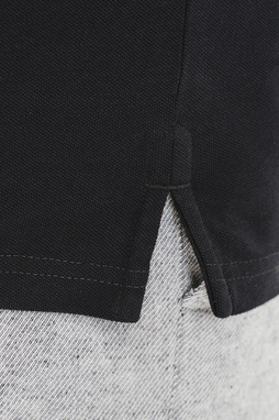 Czarny gładki t-shirt polo