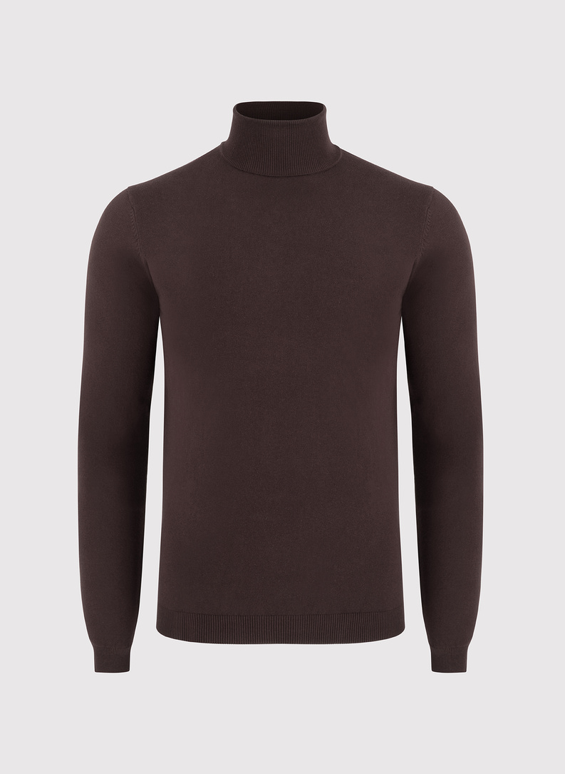 Brązowy gładki golf męski