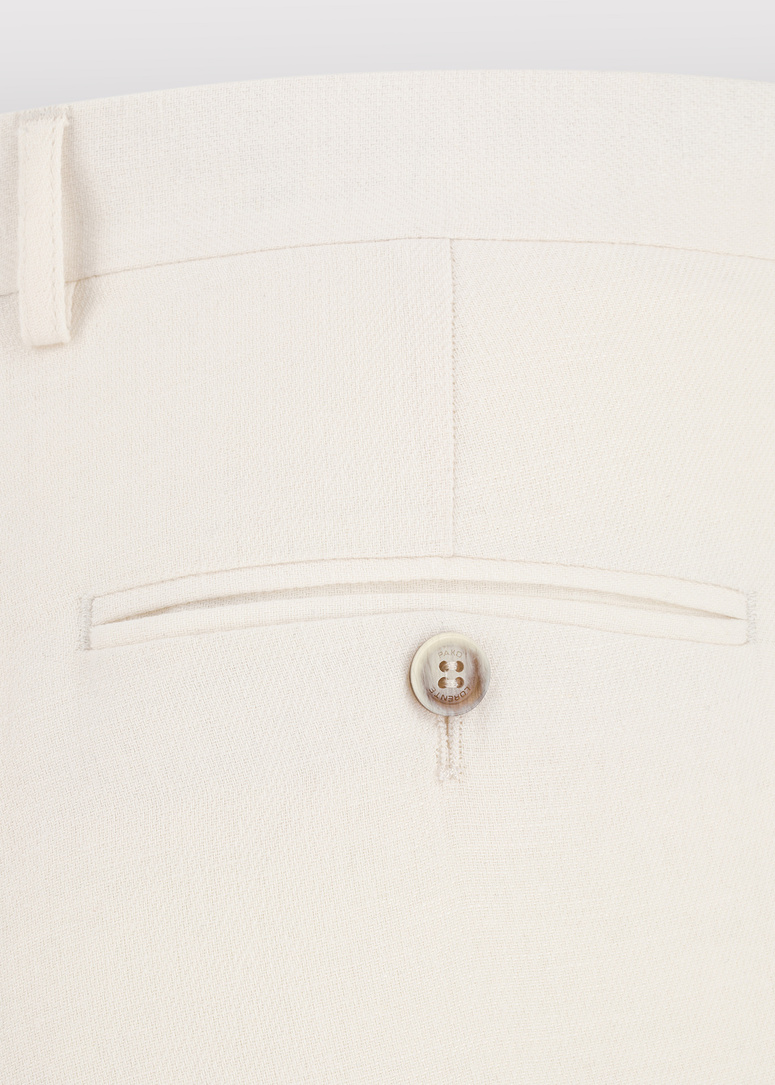 Beżowe spodnie ganiturowe z lnem