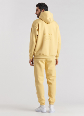 Żółta bluza z kapturem oversize C21SF-2K-001-Y