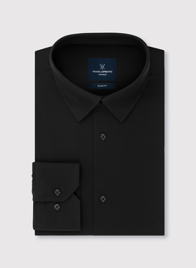 Gładka koszula męska w kolorze czarnym