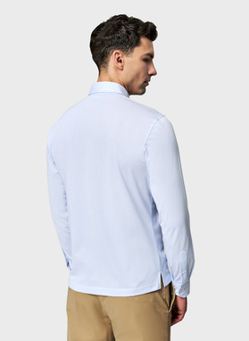 Błękitna koszula w drobny prążek