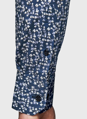 Granatowa koszula męska w kwiaty