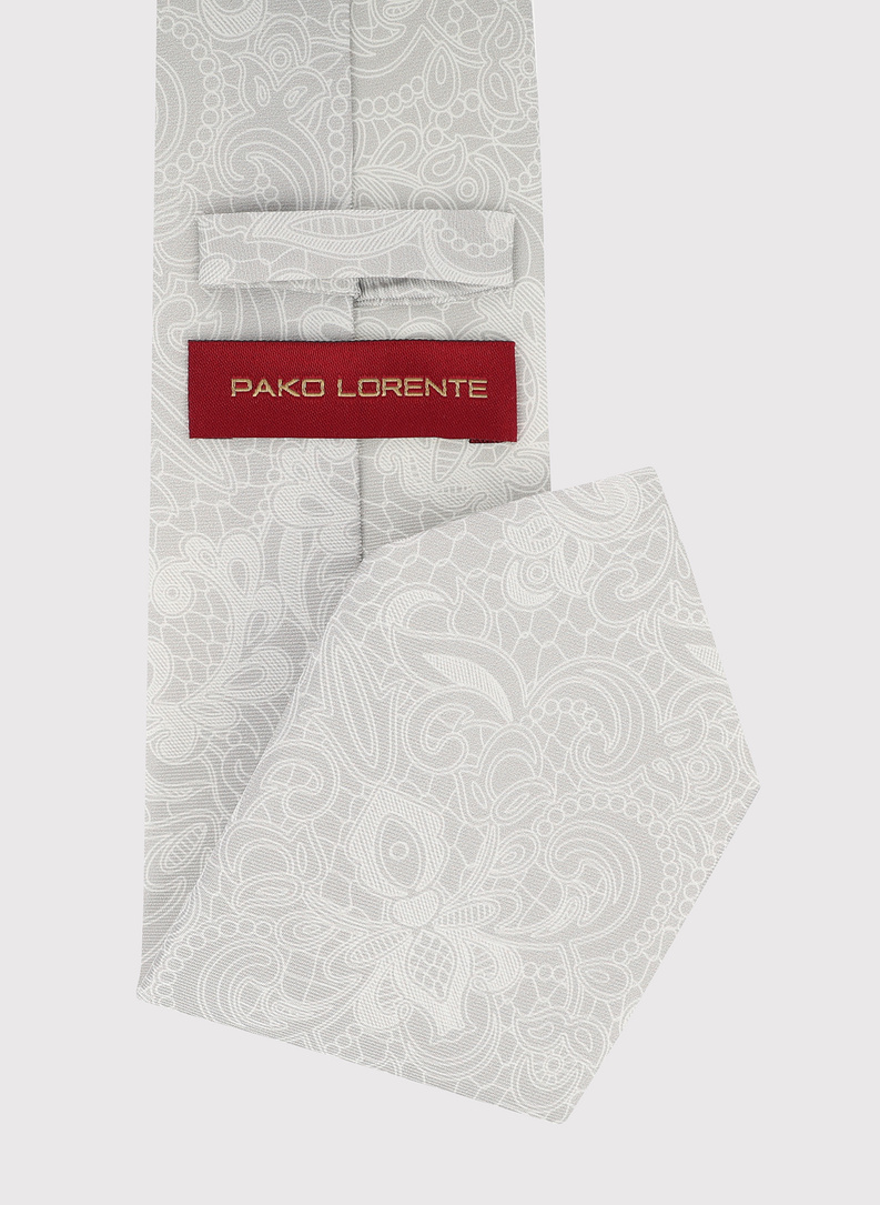 Jedwabny szary krawat męski