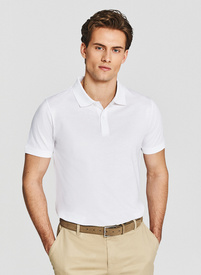 Biały t-shirt polo z bawełny