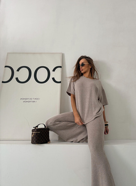 Komplet damski SARA ENO ciemny beż