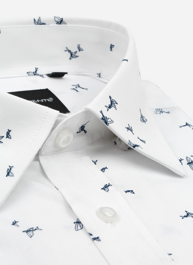 Koszula męska z długim rękawem w regularny wzór