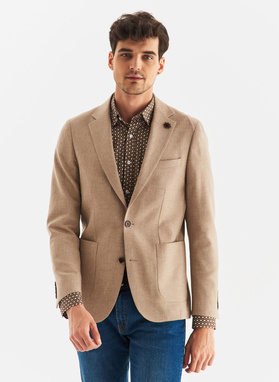 Casualowa marynarka męska w kolorze beżowym