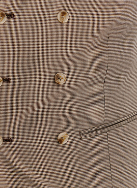 Dwurzędowa kamizelka w pepitkę