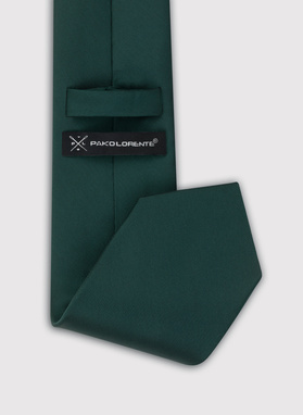 Basicowy gładki zielony krawat