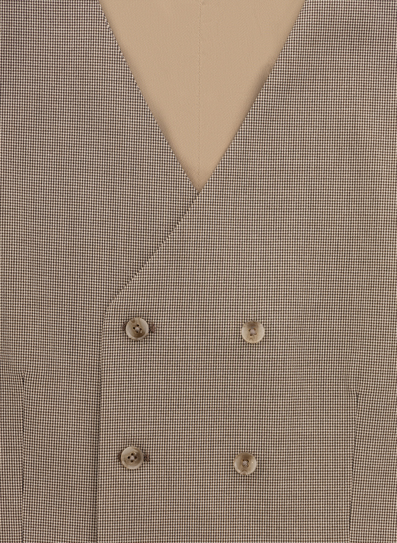 Dwurzędowa kamizelka w pepitkę