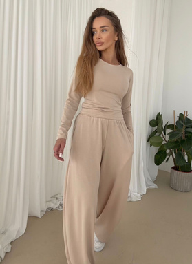 Komplet damski BARI LONG beżowy