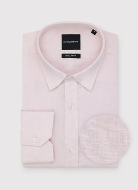 Lniana koszula męska w kolorze różowym