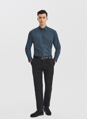 Czarna koszula męska wzór geometryczny